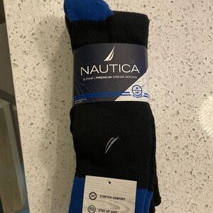 Nautica Men's Premium Dress Socks - Black and Blue